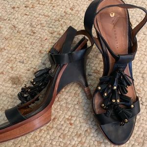 Leifsdottir black tassel sandals